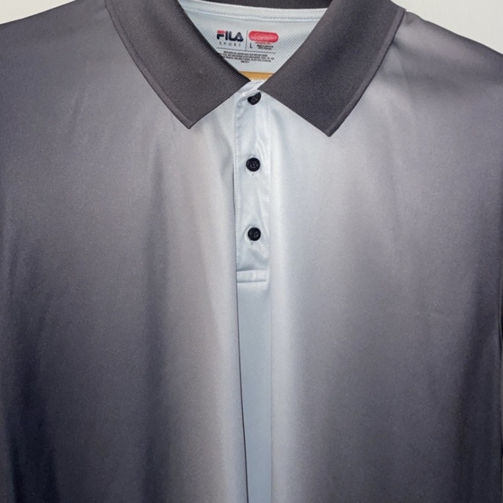 FILA SPORT OMBRÉ GOLF SHIRT in shades of gray